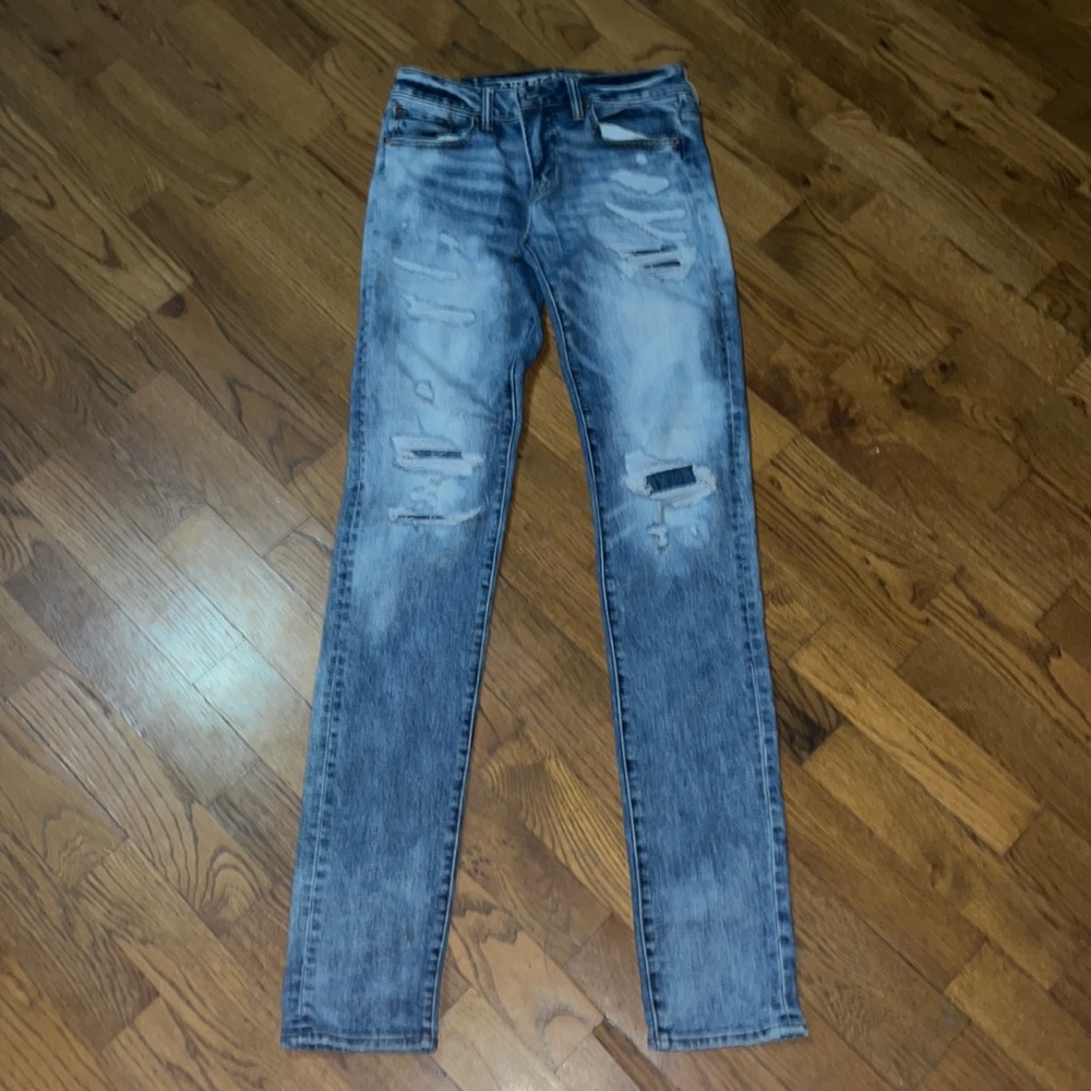 Distressed American Eagle Next Level Flex Stacked Skinny Jeans Mens size 30/34